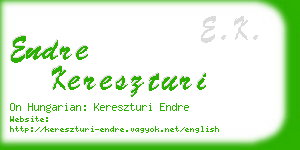 endre kereszturi business card